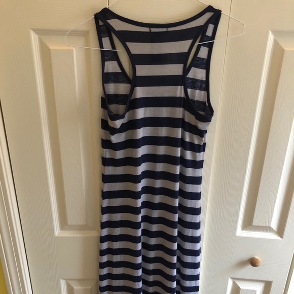 Active Basic Navy/Gray Stripe Maxi Dress - Picture 3 of 6